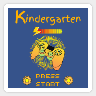 Kindergarten Press Start - Cool Gamer Controller Blue Magnet